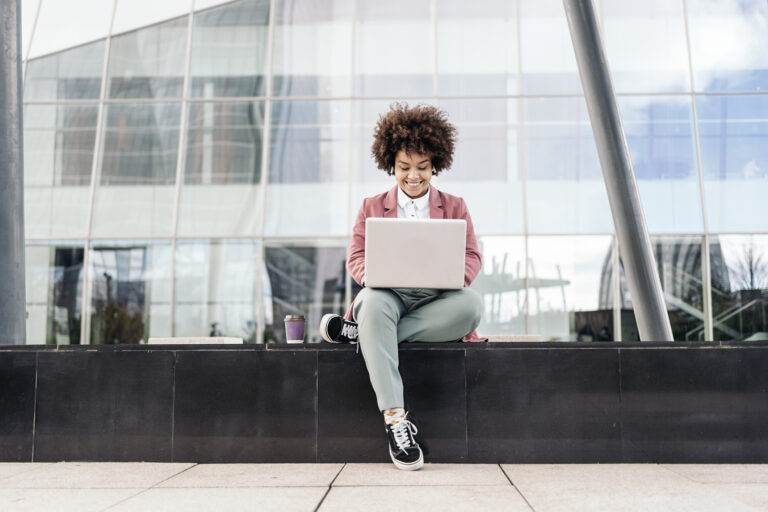 Business woman on her laptop