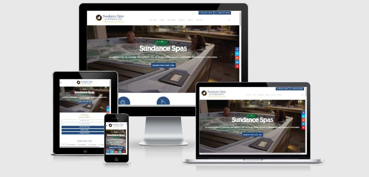 Sundance spas of Edmonton new website
