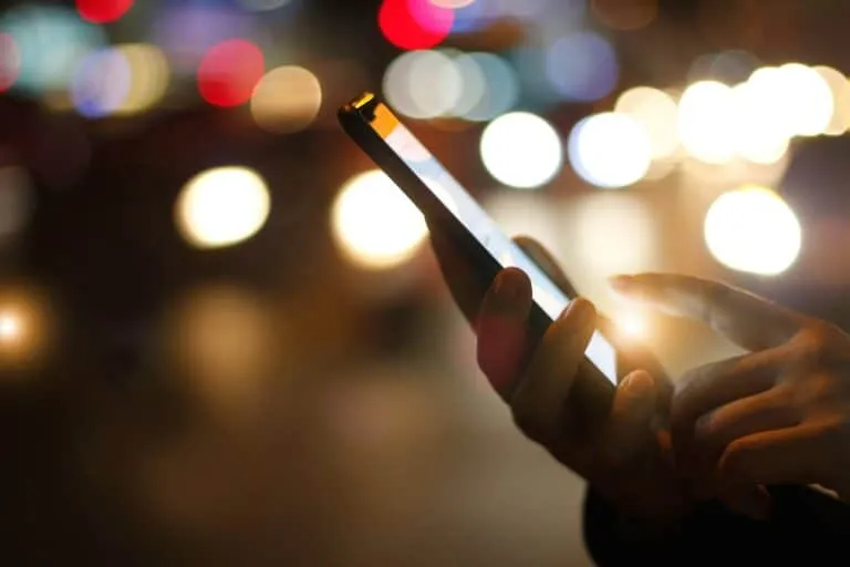 person using smartphone