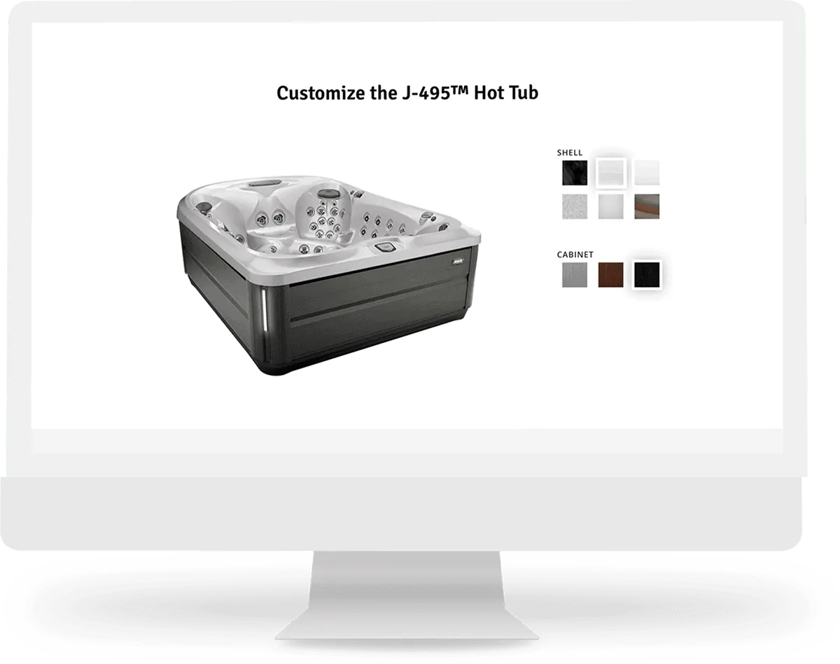 hot tub model page colour selector